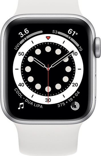 Apple Watch Series 6 Aluminium GPS + Cellular 44mm (Silver/White) MG2C3