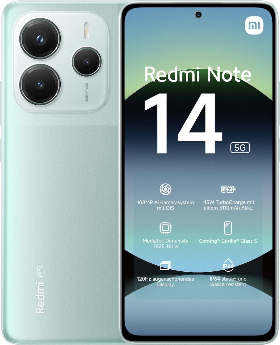 Xiaomi Redmi Note 14 5G Dual SIM (8GB/256GB) Coral Green (ΕΓΓΥΗΣΗ ΑΝΤΙΠΡΟΣΩΠΕΙΑΣ)