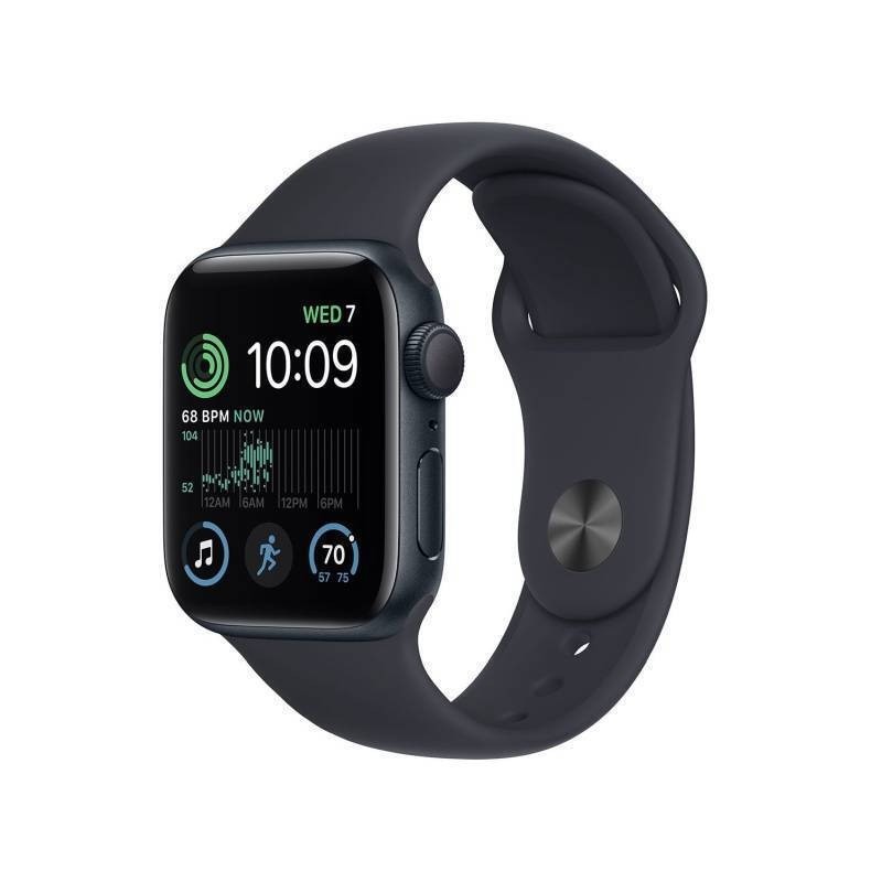 Apple Watch SE 2022 Aluminium 44mm Αδιάβροχο με Παλμογράφο (Midnight with Midnight Sport Band) (MNK03GK/A)