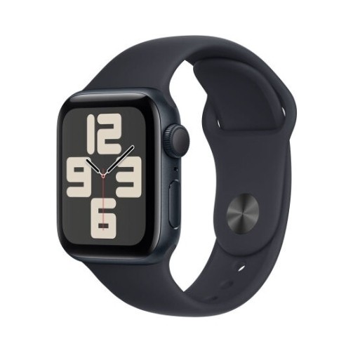 Apple Watch SE 2023 Aluminium 44mm Αδιάβροχο με Παλμογράφο (Midnight με Midnight Sport Band (S/M)) (MRE73QR/A)