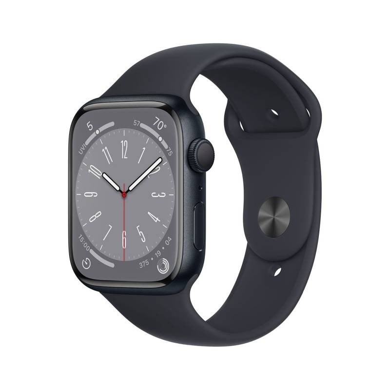 Apple Watch Series 8 Aluminium 45mm Αδιάβροχο με Παλμογράφο (Midnight with Midnight Sport Band) MNP13GK/A
