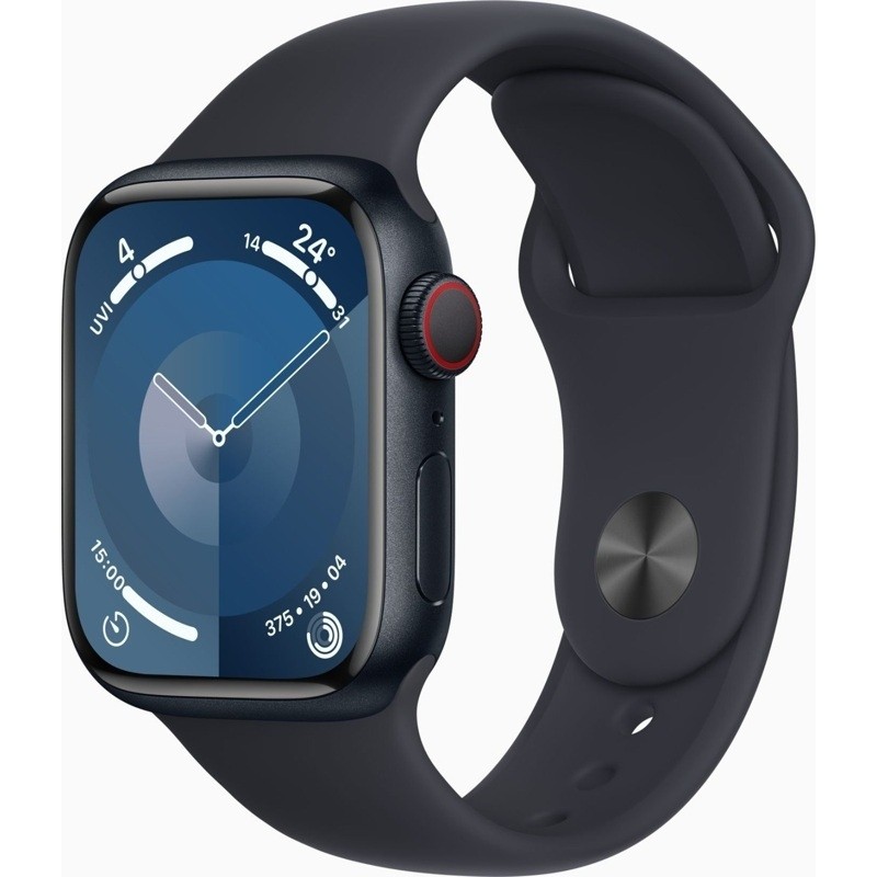 Apple Watch Series 9 Aluminium 45mm Αδιάβροχο με Παλμογράφο (Midnight με Midnight Sport Loop (M/L)) (MR9C3QR/A)