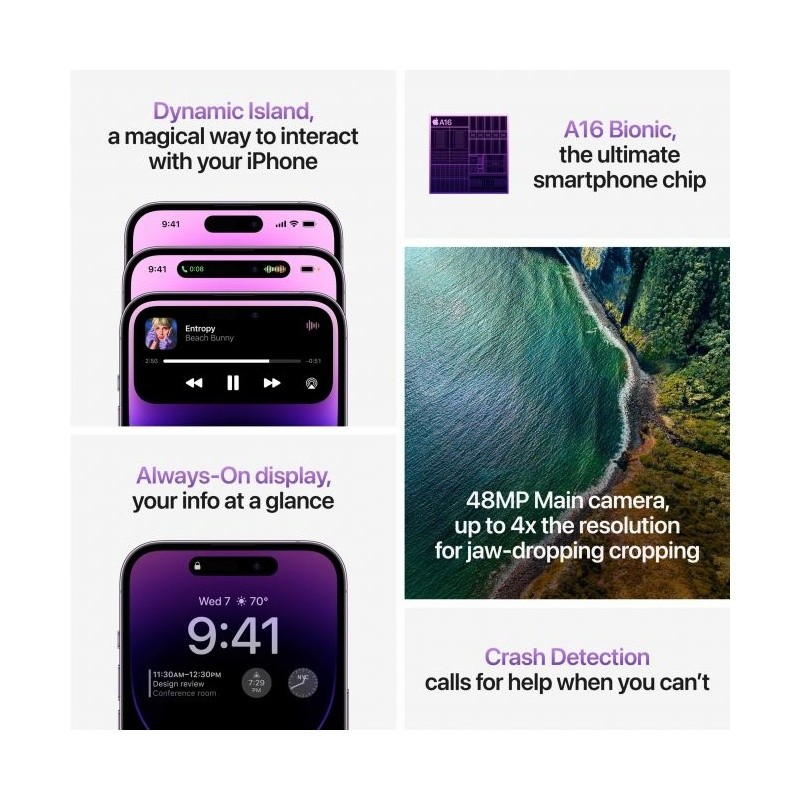 Apple iPhone 14 Pro 5G (6GB/128GB) Deep Purple MQ0G3HX/A