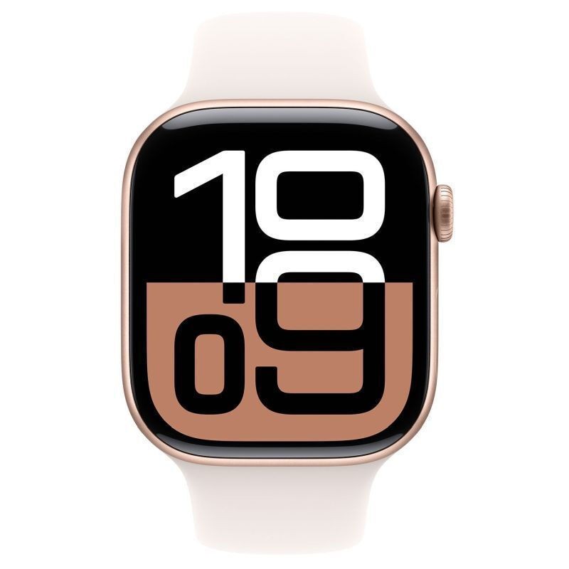 Apple Watch Series 10 Aluminium 42mm Αδιάβροχο με Παλμογράφο (Rose Gold με Light Blush Sport Band (S/M)) (ΕΓΓΥΗΣΗ ΑΝΤΙΠΡΟΣΩΠΕΙΑΣ)