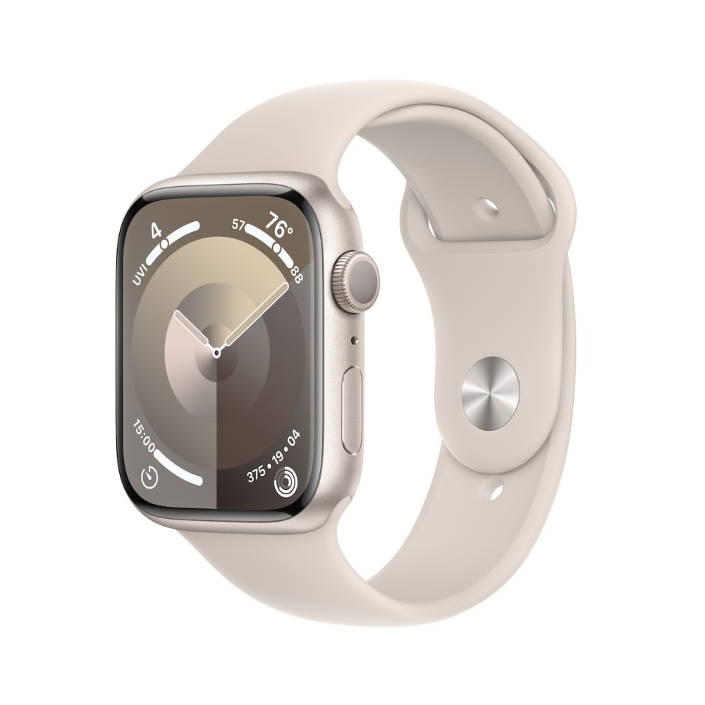 Apple Watch Series 9 Aluminium 45mm Αδιάβροχο με Παλμογράφο (Starlight με Starlight Sport Band (M/L)) (ΕΓΓΥΗΣΗ ΑΝΤΙΠΡΟΣΩΠΕΙΑΣ)