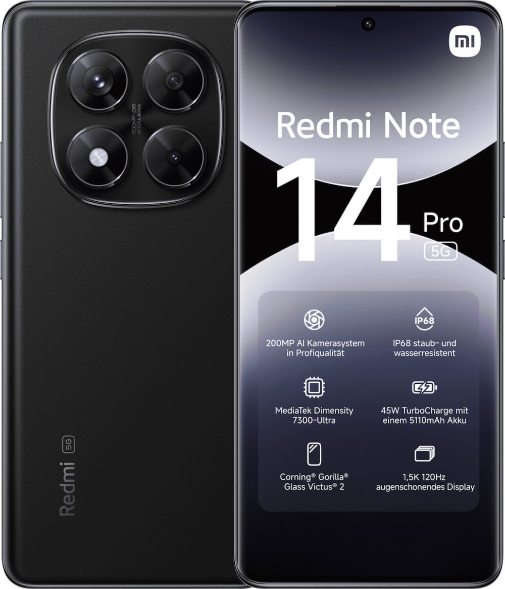 Xiaomi Redmi Note 14 Pro 5G Dual SIM (8GB/256GB) Midnight Black (ΕΓΓΥΗΣΗ ΑΝΤΙΠΡΟΣΩΠΕΙΑΣ)