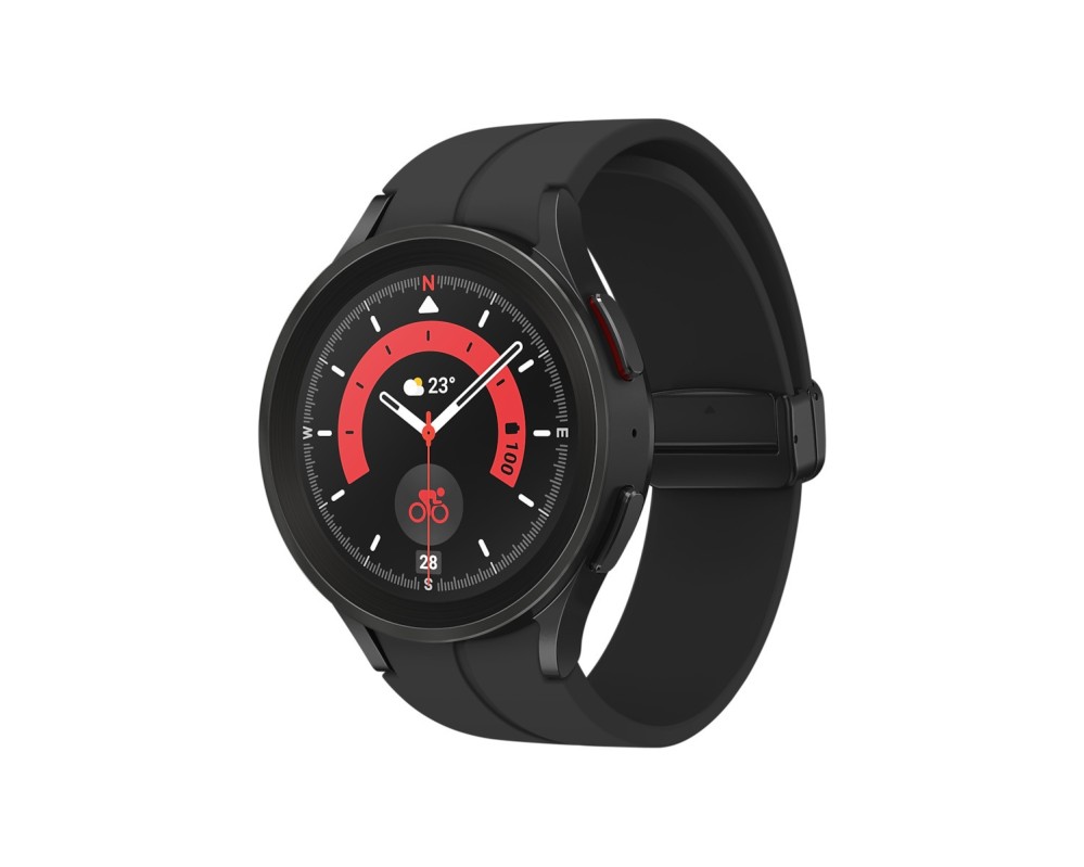 Samsung Galaxy Watch5 Pro Titanium 45mm Αδιάβροχο με Παλμογράφο (Black) (SM-R920NZKAEUE)
