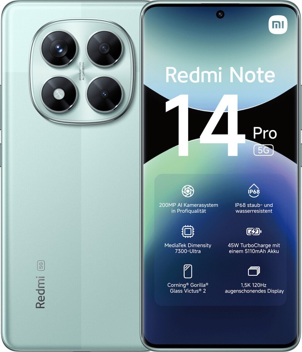 Xiaomi Redmi Note 14 Pro 5G Dual SIM (12GB/512GB) Coral Green (ΕΓΓΥΗΣΗ ΑΝΤΙΠΡΟΣΩΠΕΙΑΣ)