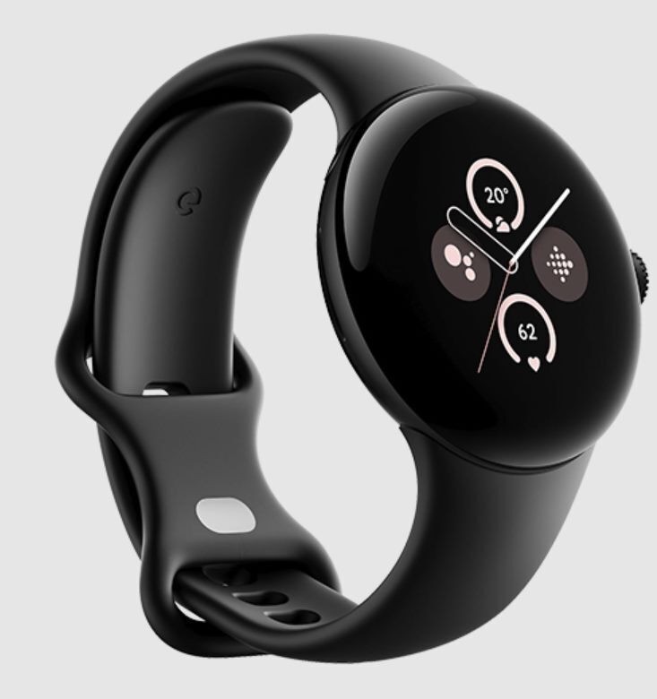 Google Pixel Watch 2 Aluminium με Παλμογράφο (Matte Black / Obsidian Active Band) (GA05029-DE)