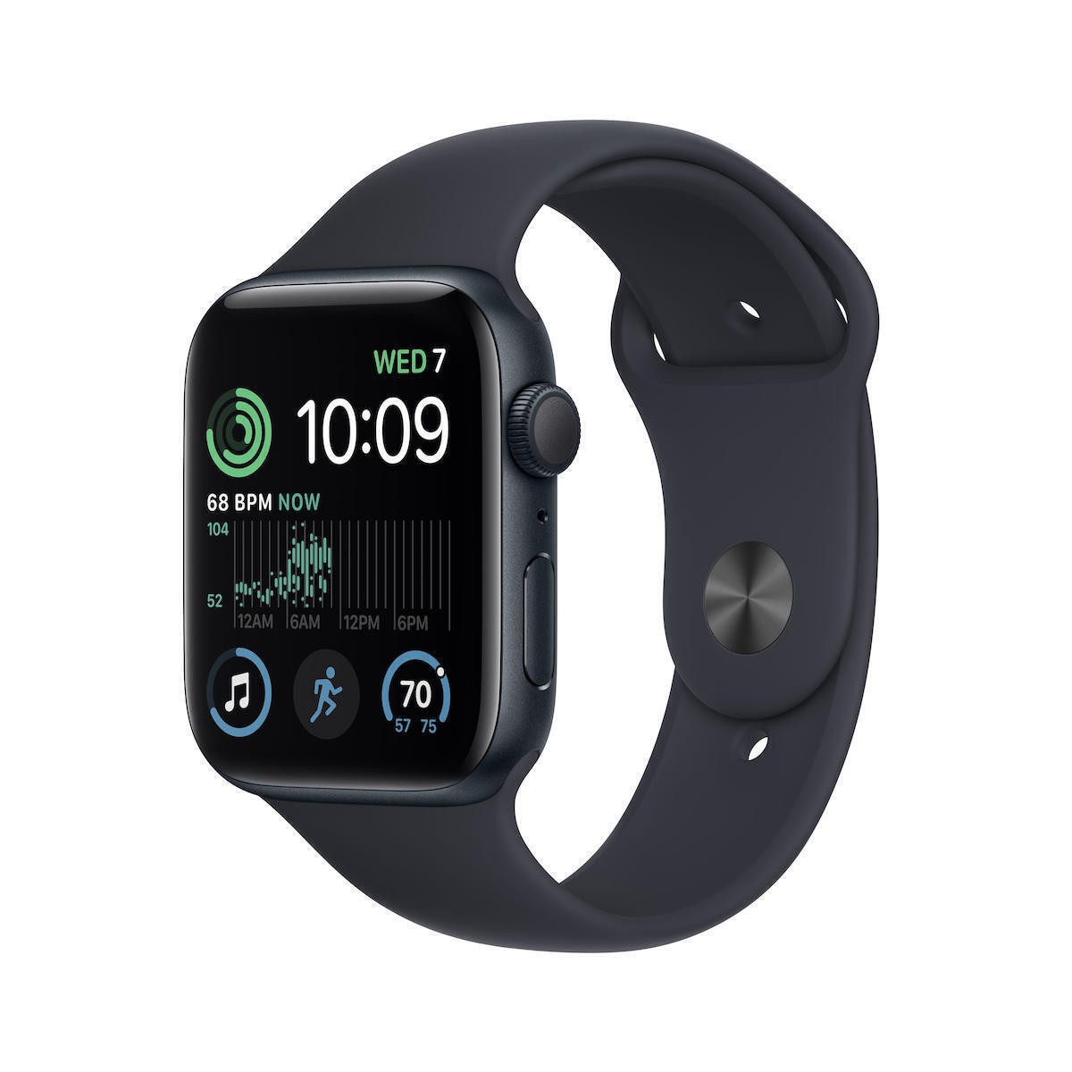 Apple Watch SE 2023 Aluminium 44mm Αδιάβροχο με Παλμογράφο (Midnight με Midnight Sport Band (M/L))