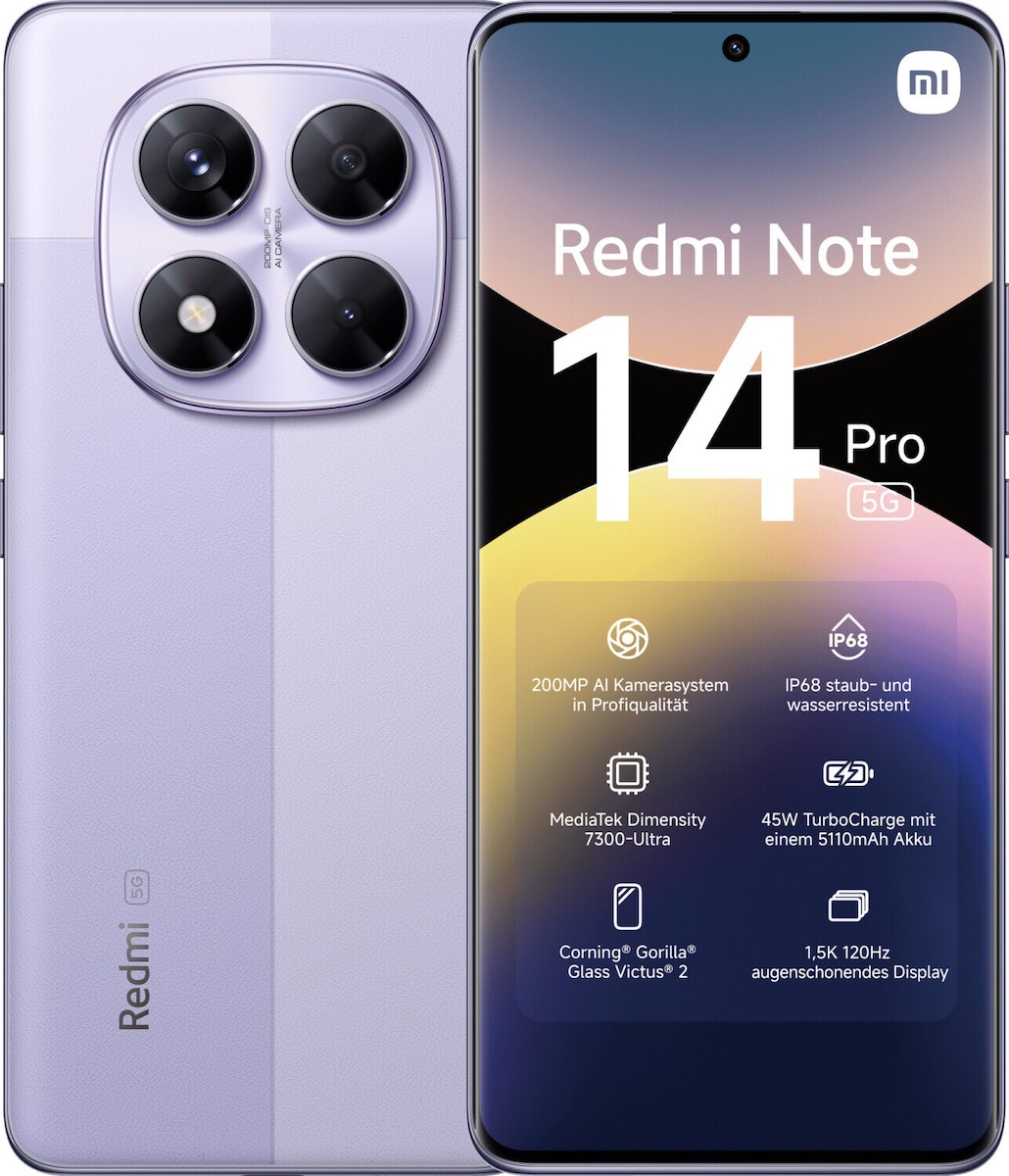 Xiaomi Redmi Note 14 Pro 5G Dual SIM (8GB/256GB) Lavender Purple (ΕΓΓΥΗΣΗ ΑΝΤΙΠΡΟΣΩΠΕΙΑΣ)