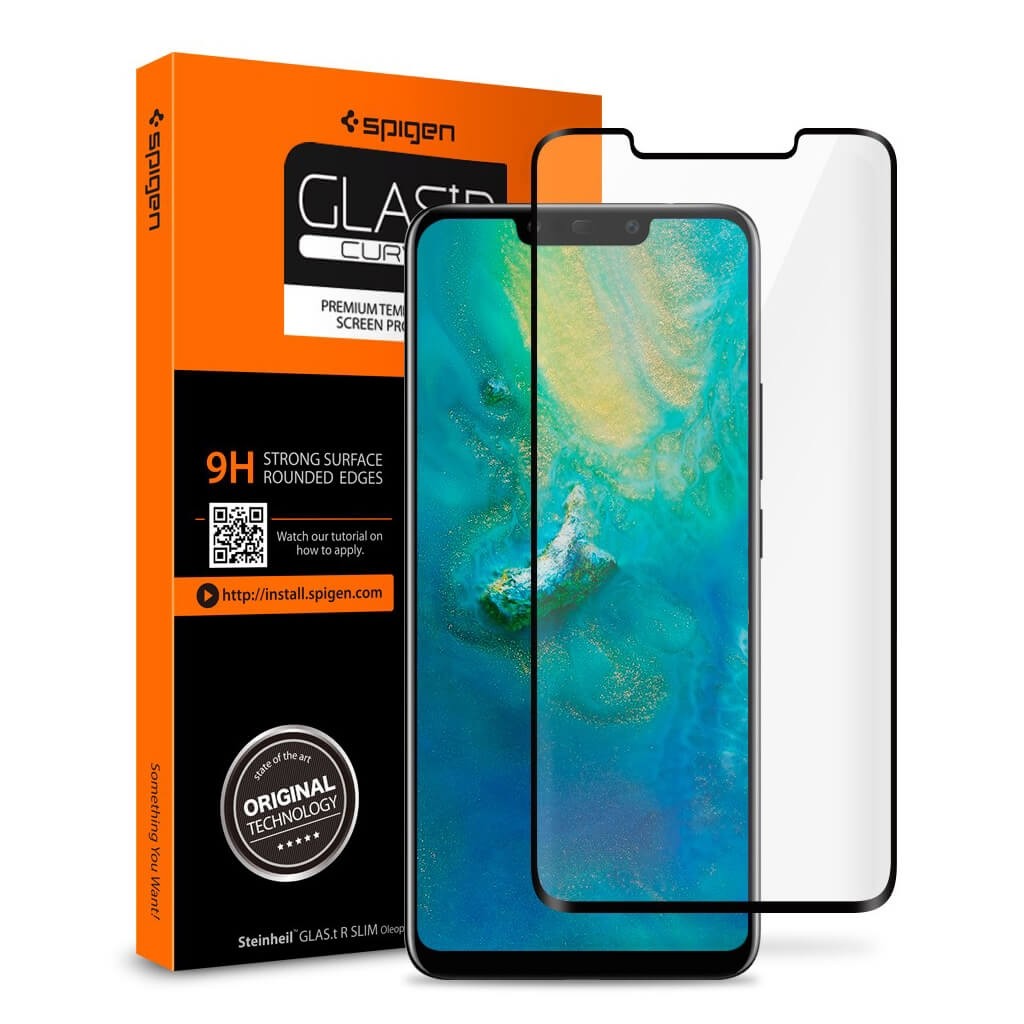 Spigen® GLAS.tR™ Curved Full Cover HD L34GL25408 mate 20 pro