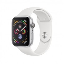 Apple Watch Series 4 GPS 44mm Silver Aluminium Case with Sport Band - White MU6A2