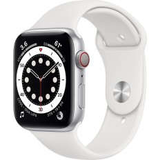 Apple Watch Series 6 Aluminium GPS + Cellular 44mm (Silver/White) MG2C3