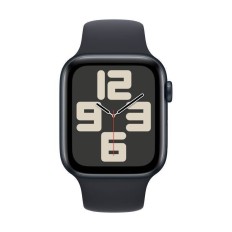 Apple Watch SE 2023 Aluminium 44mm Αδιάβροχο με Παλμογράφο (Midnight με Midnight Sport Band (S/M)) (MRE73QR/A)