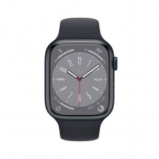 Apple Watch Series 8 Aluminium 45mm Αδιάβροχο με Παλμογράφο (Midnight with Midnight Sport Band) MNP13GK/A