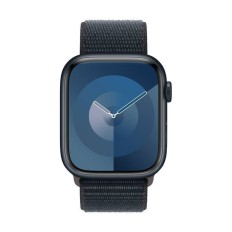 Apple Watch Series 9 Aluminium 45mm Αδιάβροχο με Παλμογράφο (Midnight με Midnight Sport Loop (M/L)) (MR9C3QR/A)