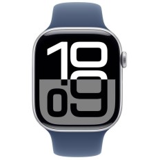 Apple Watch Series 10 Aluminium 46mm Αδιάβροχο με Παλμογράφο (Silver με Denim Sport Band (M/L)) (ΕΓΓΥΗΣΗ ΑΝΤΙΠΡΟΣΩΠΕΙΑΣ)