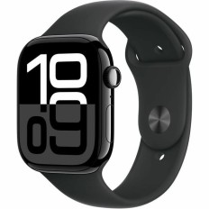 Apple Watch Series 10 Aluminium 46mm Αδιάβροχο με Παλμογράφο (Jet Black με Black Sport Band (M/L))