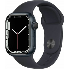 Apple Watch Series 7 Cellular Aluminium 45mm Αδιάβροχο με eSIM και Παλμογράφο (Midnight) (MKJP3FD/A)